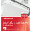 Office Depot® Brand Insertable Dividers With Big Tabs, White, Clear Tabs, 5-Tab