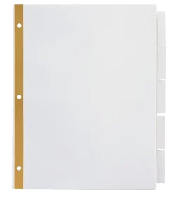 Office Depot® Brand Insertable Dividers With Big Tabs, White, Clear Tabs, 5-Tab