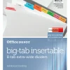 Office Depot® Brand Insertable Extra-Wide Dividers With Big Tabs, Assorted Colors, 8-Tab