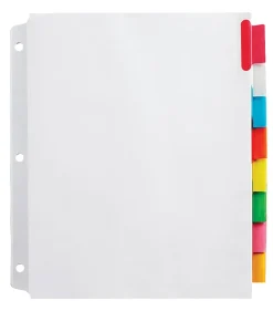 Office Depot® Brand Insertable Extra-Wide Dividers With Big Tabs, Assorted Colors, 8-Tab