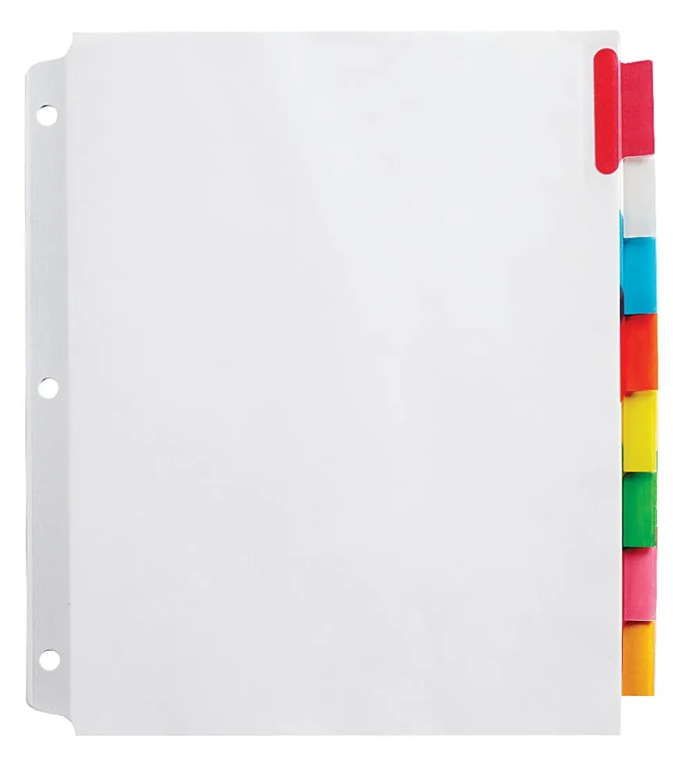 Office Depot® Brand Insertable Extra-Wide Dividers With Big Tabs, Assorted Colors, 8-Tab