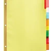 Office Depot® Brand Insertable Dividers With Big Tabs, Buff, Assorted Colors, 8-Tab, Pack Of 4 Sets