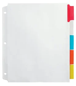 Office DepotĀ® Brand Insertable Extra-Wide Dividers With Big Tabs, Assorted Colors, 5-Tab