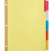 Office Depot® Brand Insertable Dividers With Big Tabs, Buff, Assorted Colors, 5-Tab, Pack Of 4 Sets