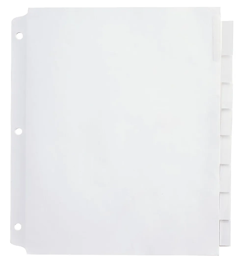 Office Depot® Brand Insertable Extra-Wide Dividers With Big Tabs, Clear, 8-Tab
