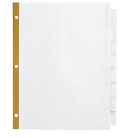 Office DepotĀ® Brand Insertable Dividers With Big Tabs, White, Clear Tabs, Set Of 8
