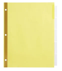 Office Depot® Brand Insertable Dividers With Big Tabs, Buff, Clear Tabs, 5-Tab, Pack Of 4 Sets