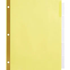 Office Depot® Brand Insertable Dividers With Big Tabs, Buff, Clear Tabs, 5-Tab, Pack Of 4 Sets