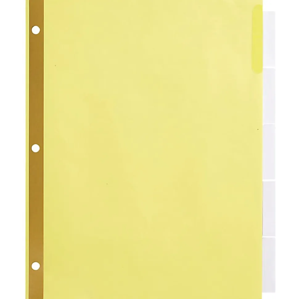 Office Depot® Brand Insertable Dividers With Big Tabs, Buff, Clear Tabs, 5-Tab, Pack Of 4 Sets