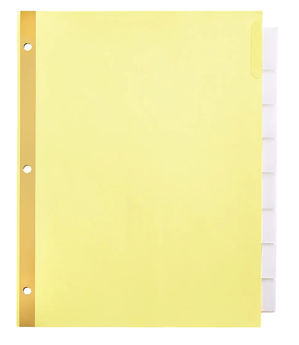 Office Depot® Brand Insertable Dividers With Big Tabs, Buff, Clear Tabs, 8-Tab, Pack Of 4 Sets