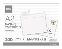 Office Depot® Brand Invitation Envelopes, A2, 4-3/8