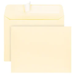 Office DepotĀ® Brand Invitation Envelopes, A2, 4-3/8" x 5-3/4", Clean Seal, Ivory, Box Of 100