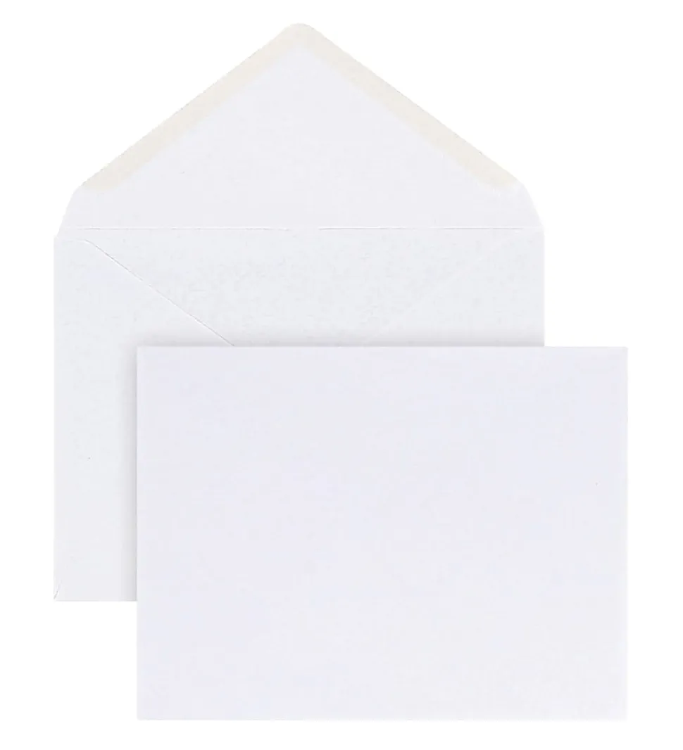 Office Depot® Brand Invitation Envelopes, A2, 4-3/8" x 5-3/4", Gummed Seal, White, Box Of 100