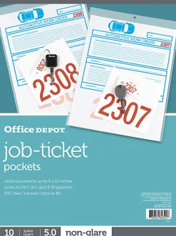 Office Depot® Brand Job Ticket Holders, 9" x 12", Non-Glare, Pack Of 10