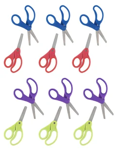 Office DepotĀ® Brand Kids' Scissors, 5", Blunt Tip, Assorted Colors, Pack Of 12 Scissors