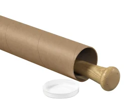 Office Depot® Brand Kraft Mailing Tubes With Plastic Endcaps, 3" x 24", Pack Of 24