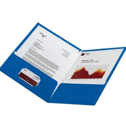 Office Depot® Brand Laminated Paper 2-Pocket Folders, Light Blue, Pack Of 10