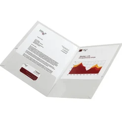 Office Depot® Brand Laminated Paper 2-Pocket Folders, White, Pack Of 10