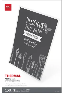 Office Depot® Brand Laminating Pouches, Menu Size, 3 mil, 11-1/2" x 17-1/2", Pack Of 150 Pouches
