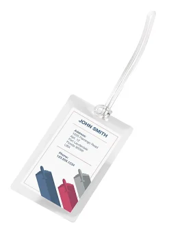 Office Depot® Brand Laminating Pouches, Luggage Tag With Loop, 5 Mil, 2 1/2" x 4 1/4", Pack Of 25