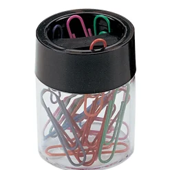 Office Depot® Brand Large Clip Dispenser, Black/Clear