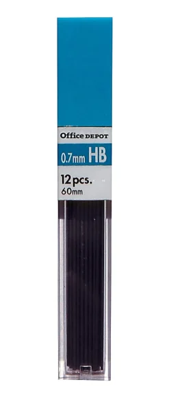Office DepotĀ® Brand Lead Refills, 0.7 mm, HB Hardness, Tube Of 12 Leads, Pack Of 3 Tubes