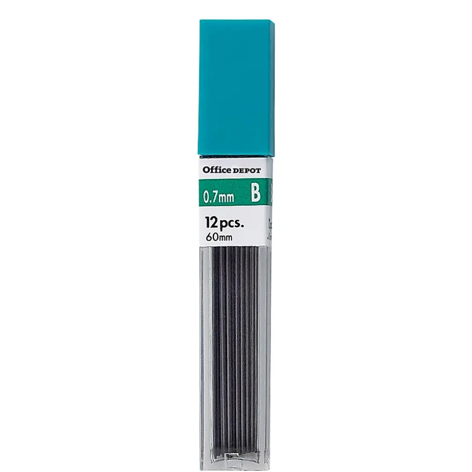 Office Depot® Brand Lead Refills, 0.7 mm, B Hardness, Tube Of 12 Leads, Pack Of 3 Tubes