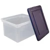 Office Depot® Brand Letter And Legal File Tote, 18"L x 14 1/4"W x 10 7/8"H, Clear/Blue