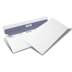Office Depot® Brand #10 Lift & Press™ Premium Security Envelopes, Self Seal, 100% Recycled, White, Box Of 500