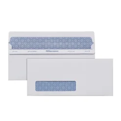 Office Depot® Brand #10 Lift & Press™ Premium Security Envelopes, Left Window, Self Seal, 100% Recycled, White, Box Of 500