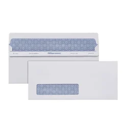 Office Depot® Brand #10 Lift & Press™ Premium Security Envelopes, Left Window, Self Seal, 100% Recycled, White, Box Of 250