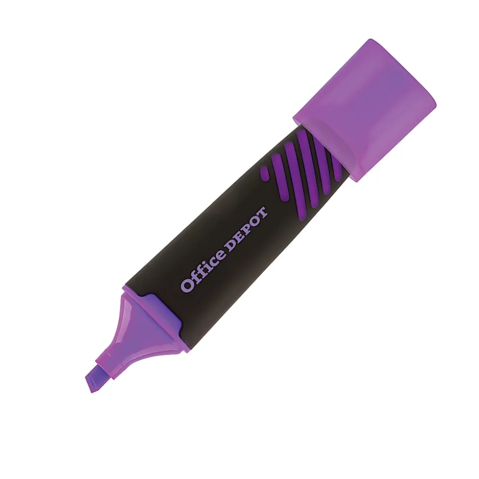Office Depot® Brand Liquid Highlighters, Chisel Point, Black/Translucent Barrel, Assorted Ink Colors, Pack Of 6