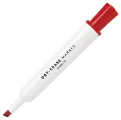 Office DepotĀ® Brand Low-Odor Dry-Erase Markers, Chisel Point, 100% Recycled Plastic Barrel, Red, Pack Of 12