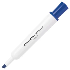 Office Depot® Brand Low-Odor Dry-Erase Markers, Chisel Point, 100% Recycled Plastic Barrel, Blue, Pack Of 12