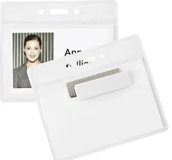 Office Depot® Brand Magnet Badge Holders, 3 1/2" x 2 3/8", Clear, Pack Of 4