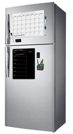 Office DepotĀ® Brand Magnetic Dry-Erase/Blackboard Menu And Calendar Combo Set, 17" x 13", Black