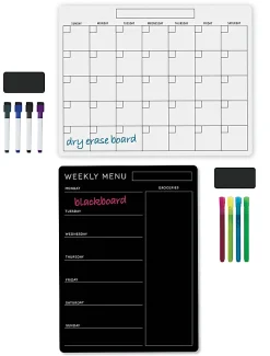 Office Depot® Brand Magnetic Dry-Erase/Blackboard Menu And Calendar Combo Set, 17