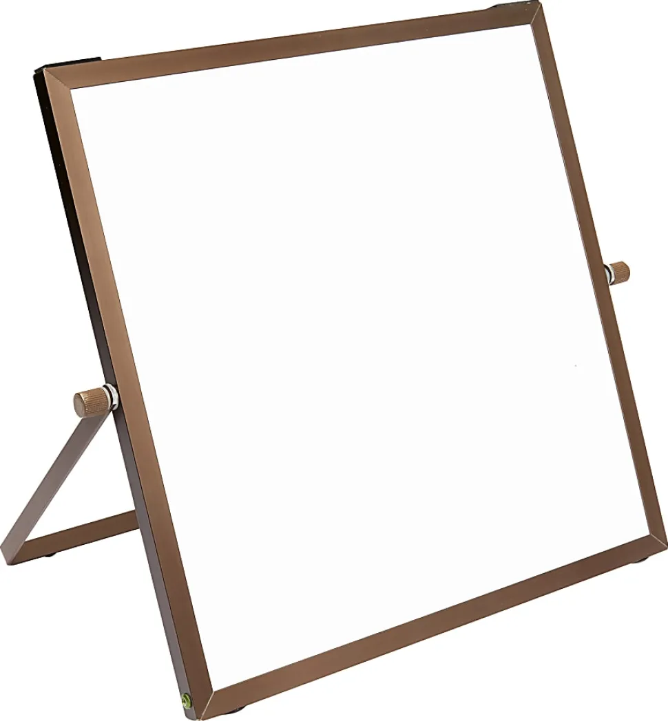 Office Depot® Brand Magnetic Table-Top Dry-Erase Board, 10" x 10", Dark Bronze Aluminum Frame