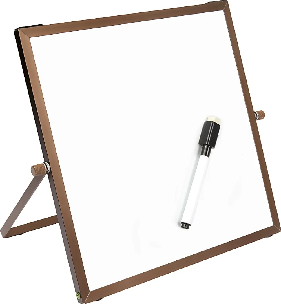 Office Depot® Brand Magnetic Table-Top Dry-Erase Board, 10" x 10", Dark Bronze Aluminum Frame