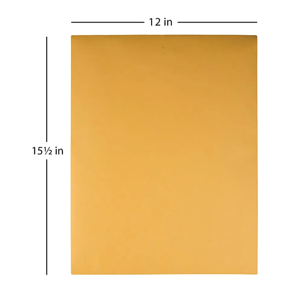 Office Depot® Brand Manila Envelopes, 12" x 15-1/2", Clasp Closure, Brown Kraft, Box Of 100