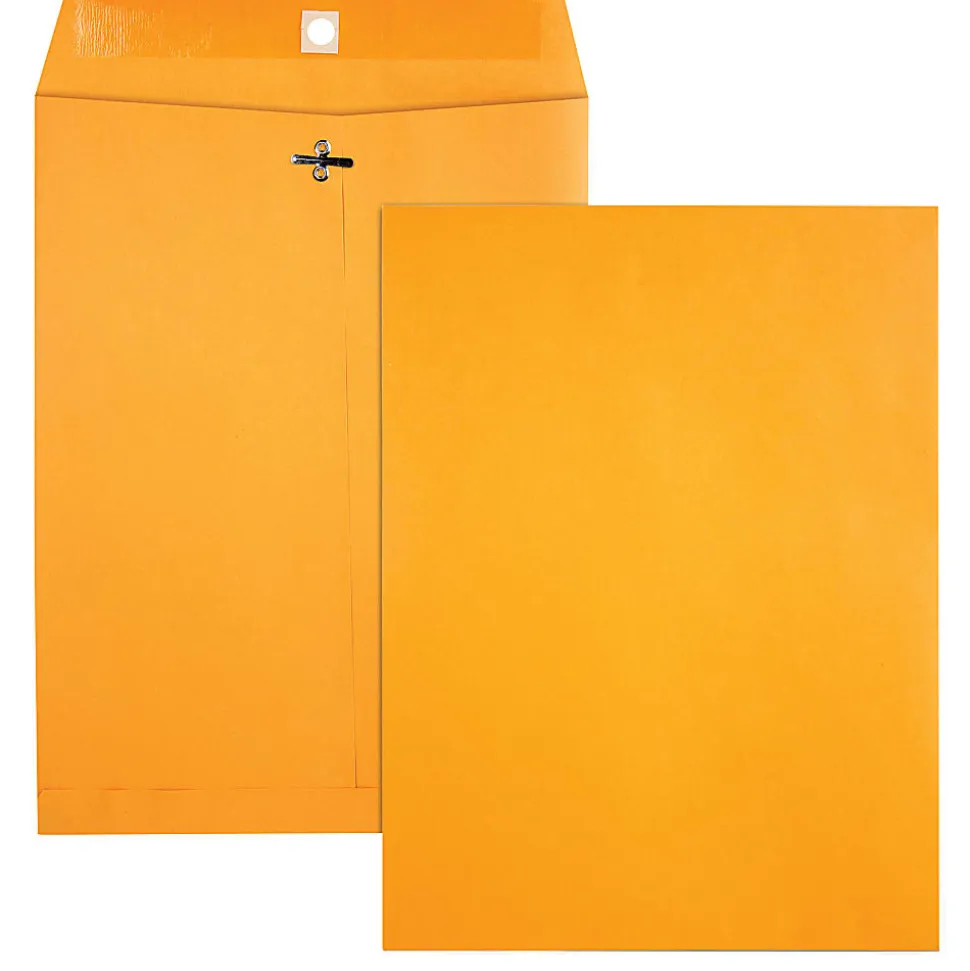 Office Depot® Brand Manila Envelopes, 10" x 13", Clasp Closure, Brown Kraft, Box Of 100