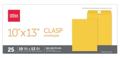 Office Depot® Brand Manila Envelopes, 10" x 13", Clasp Closure, Brown Kraft, Box Of 25