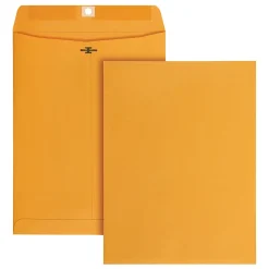 Office DepotĀ® Brand Manila Envelopes, 9" x 12", Clasp Closure, Brown Kraft, Box Of 100