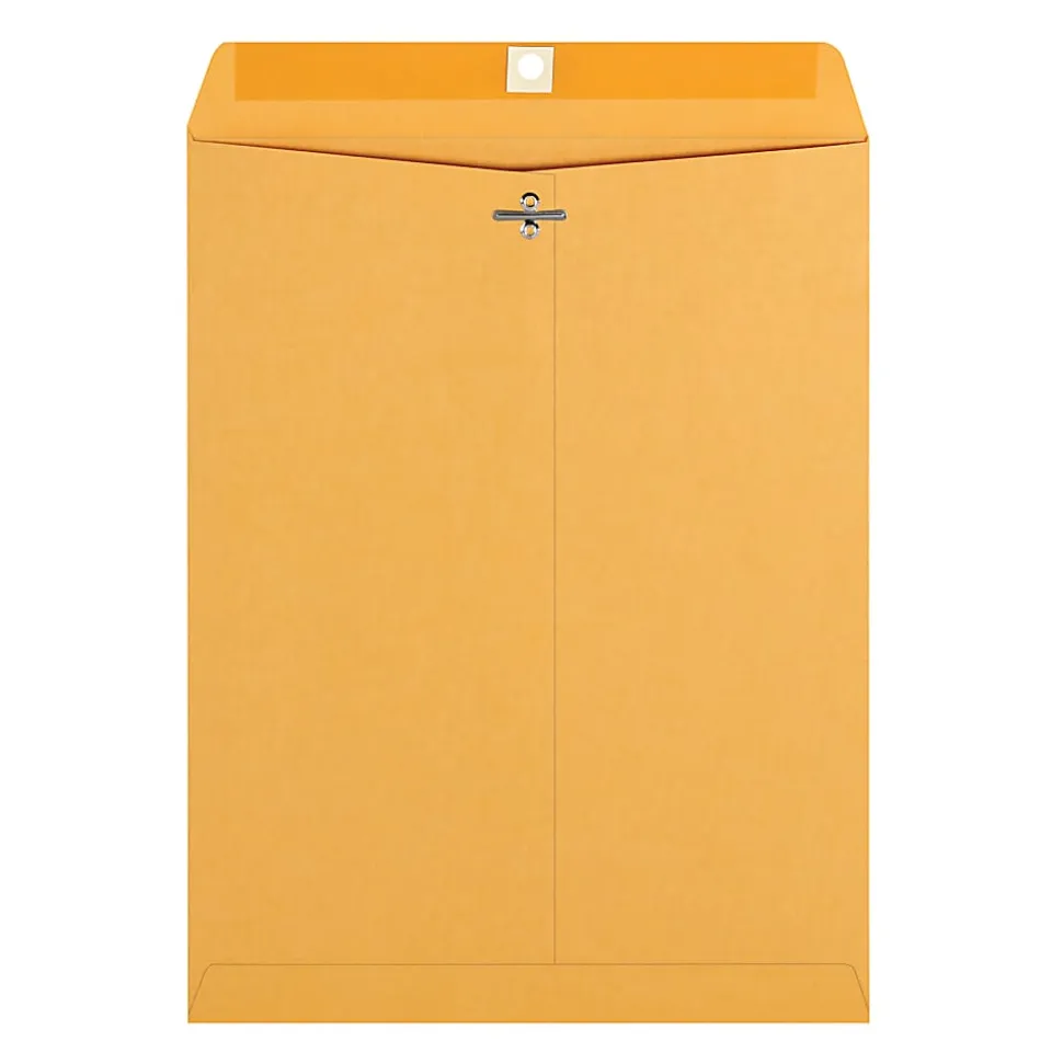 Office Depot® Brand Manila Envelopes, 9-1/2" x 12-1/2", Clasp Closure, Brown Kraft, Box Of 100