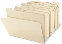 Office Depot® Brand Manila File Folders, 3/4" Expansion, 1/5 Cut, Letter Size, Pack Of 100 Folders