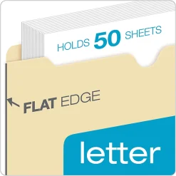 Office DepotĀ® Brand Manila File Jackets, Reinforced Tab, 8 1/2" x 11", Box of 100 File Jackets