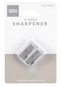 Office DepotĀ® Brand Manual Pencil Sharpener, 1" x 1", Aluminum
