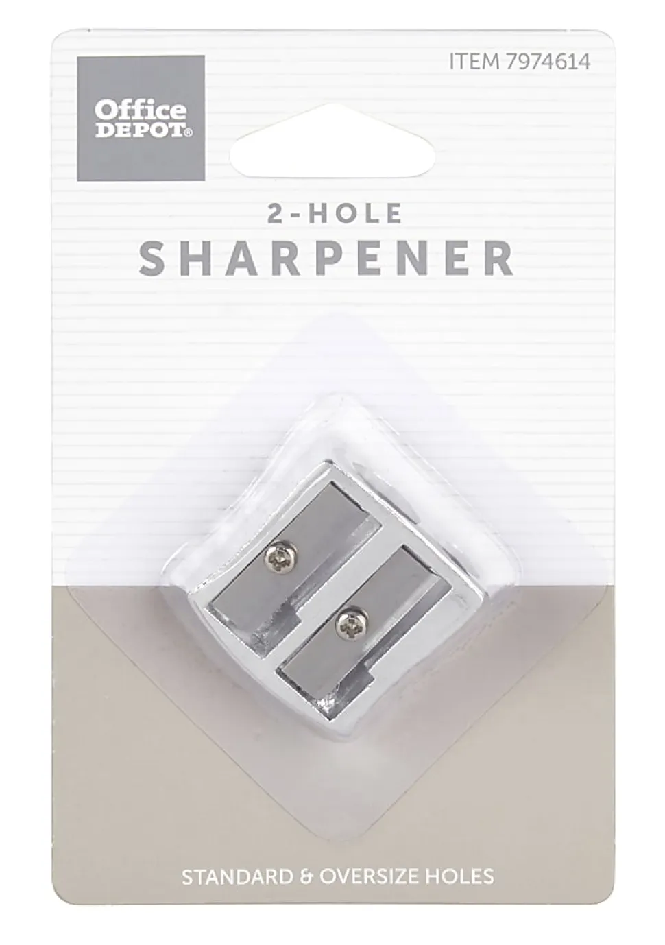 Office Depot® Brand Manual Pencil Sharpener, 1" x 1", Aluminum