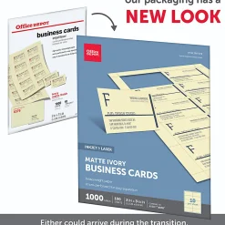 Office Depot® Brand Matte Business Cards, 2" x 3 1/2", Ivory, Pack Of 1,000
