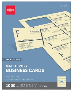 Office Depot® Brand Matte Business Cards, 2